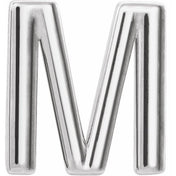 Sterling Silver Single Initial M Earring
