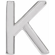 Sterling Silver Single Initial K Earring