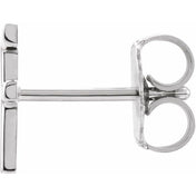 Sterling Silver Single Initial F Earring