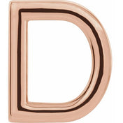 14K Rose Single Initial D Earring