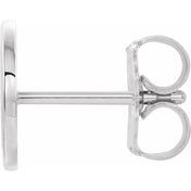 Sterling Silver Single Initial D Earring