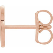 14K Rose Single Initial D Earring
