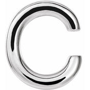 Sterling Silver Single Initial C Earring