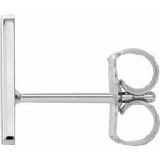 14K White Single Initial A Earring