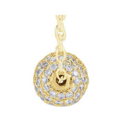 14K 6 mm 3/8 CTW Natural Diamond Ball Necklace 16-18"