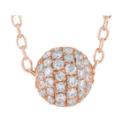 14K 6 mm 3/8 CTW Natural Diamond Ball Necklace 16-18"