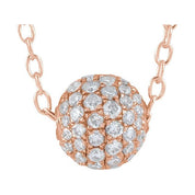 14K 6 mm 3/8 CTW Natural Diamond Ball Necklace 16-18"