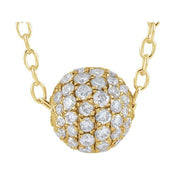 14K 6 mm 3/8 CTW Natural Diamond Ball Necklace 16-18"