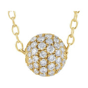 14K 6 mm 3/8 CTW Natural Diamond Ball Necklace 16-18"