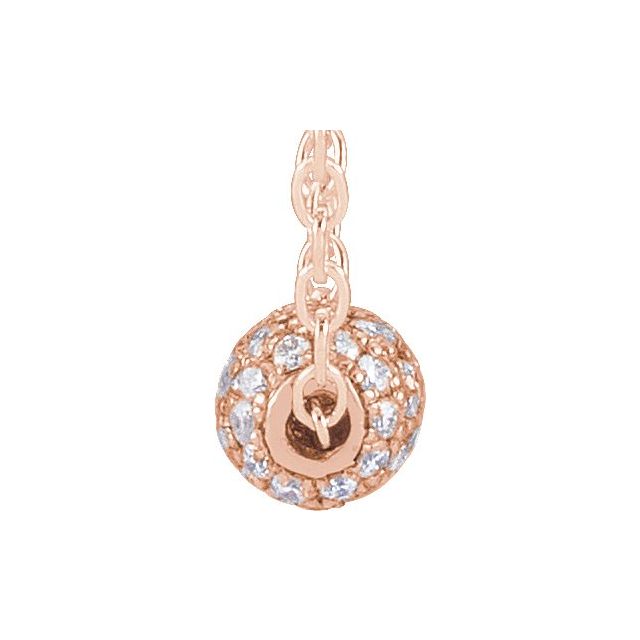 14K 3 mm 1/8 CTW Natural Diamond Ball Necklace 16-18"