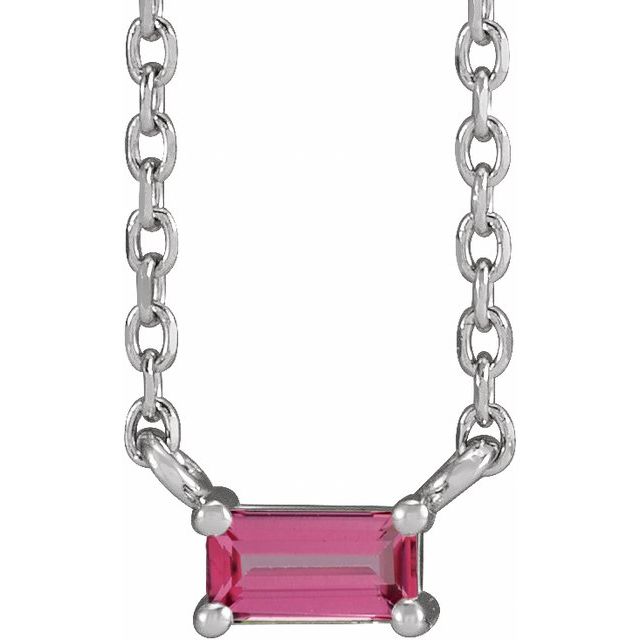 Natural Gemstone Solitaire Necklace 0.15 Carat TCW Topaz & Tourmaline