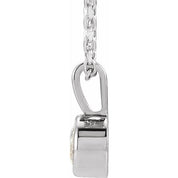 Platinum 9/10 CT Natural Diamond Bezel-Set Solitaire 16-18" Necklace