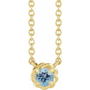 14K Yellow 5 mm Natural Aquamarine Claw-Prong Rope 18" Necklace