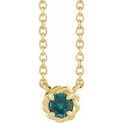 14K Yellow 5 mm Lab-Grown Alexandrite Claw-Prong Rope 18" Necklace