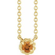 14K Yellow 4 mm Natural Citrine Claw-Prong Rope 18" Necklace