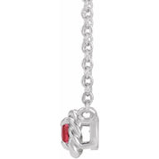 Platinum 5 mm Natural Ruby Claw-Prong Rope 18" Necklace