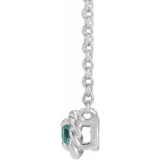 Sterling Silver 4 mm Lab-Grown Alexandrite Claw-Prong Rope 18" Necklace