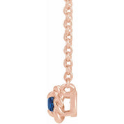 14K Rose 4 mm Lab-Grown Blue Sapphire Claw-Prong Rope 18" Necklace