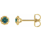 14K Yellow 5.5 mm Lab-Grown Alexandrite Claw-Prong Rope Earrings