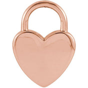14k Gold Engravable Heart Lock Pendant - Small