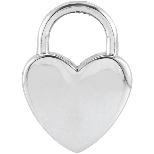 14k Gold Engravable Heart Lock Pendant - Medium