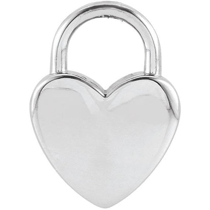 14k Gold Engravable Heart Lock Pendant - Small