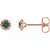 14K Rose 5.5 mm Lab-Grown Alexandrite Claw-Prong Rope Earrings