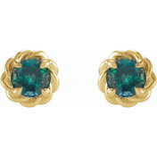 14K Yellow 5.5 mm Lab-Grown Alexandrite Claw-Prong Rope Earrings