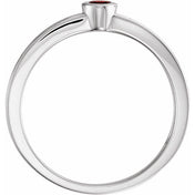 Sterling Silver Natural Mozambique Garnet Family Stackable Ring