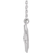 Sterling Silver .01 CT Natural Diamond Star 16-18" Necklace