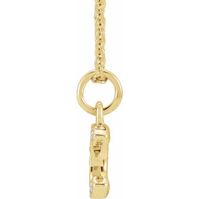 14K Yellow .04 CTW Natural Diamond Petite Initial C 16-18" Necklace