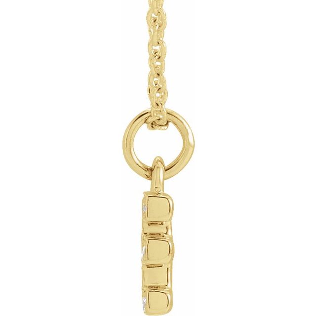 14K Yellow .04 CTW Natural Diamond Petite Initial E 16-18" Necklace