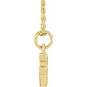 14K Yellow .04 CTW Natural Diamond Petite Initial F 16-18" Necklace