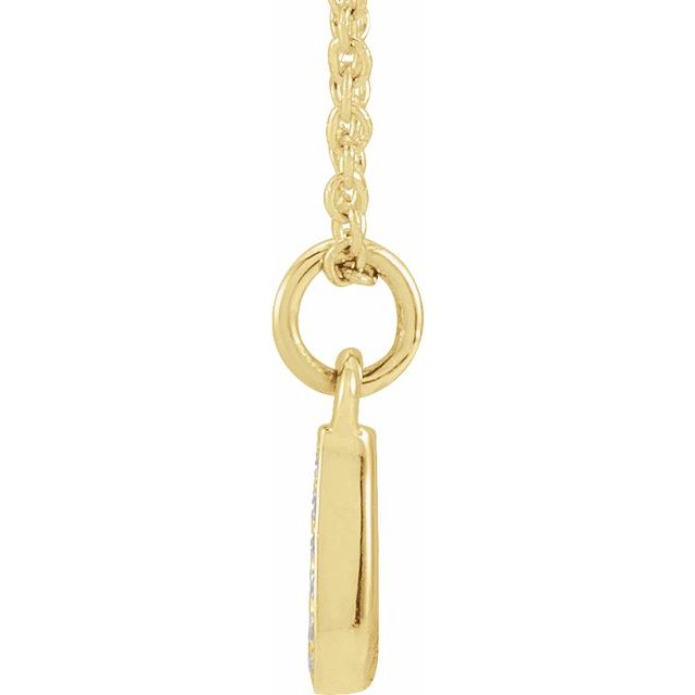 14K Yellow .025 CTW Natural Diamond Petite Initial J 16-18" Necklace