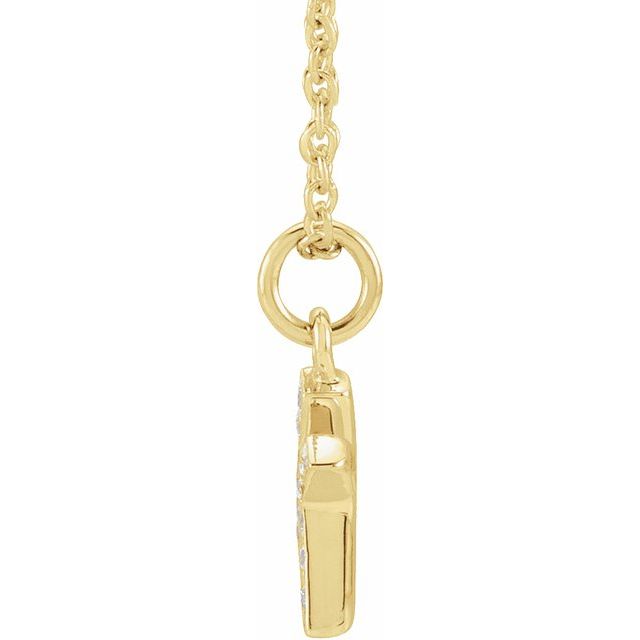 14K Yellow .045 CTW Natural Diamond Petite Initial K 16-18" Necklace
