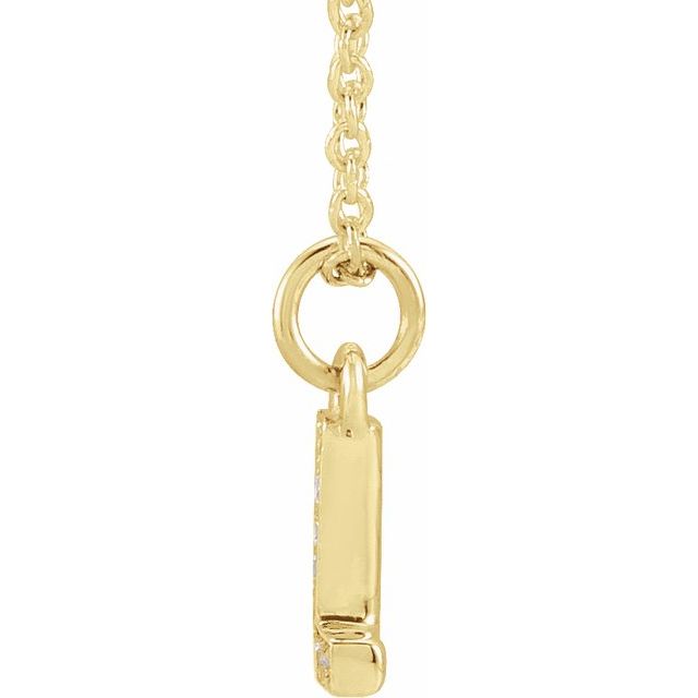 14K Yellow .03 CTW Natural Diamond Petite Initial L 16-18" Necklace