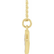 14K Yellow .06 CTW Natural Diamond Petite Initial M 16-18" Necklace