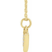 14K Yellow .05 CTW Natural Diamond Petite Initial Necklace 16-18"