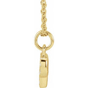 14K Yellow .04 CTW Natural Diamond Petite Initial P 16-18" Necklace