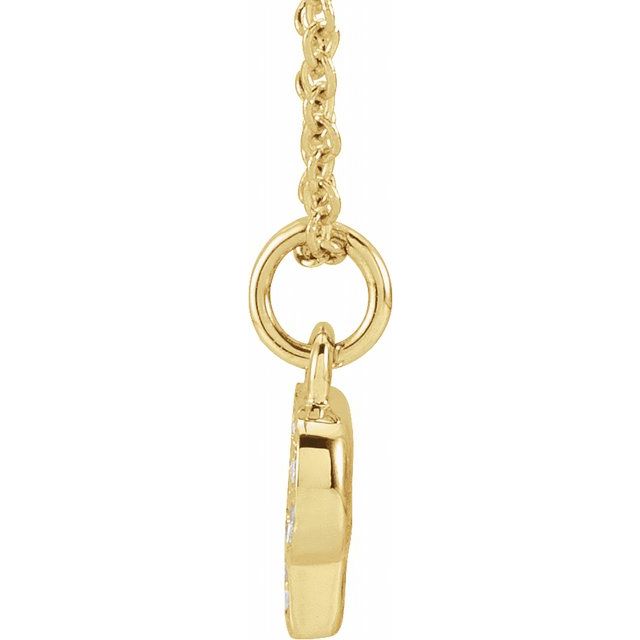 14K Yellow .04 CTW Natural Diamond Petite Initial P 16-18" Necklace