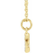 14K Yellow .04 CTW Natural Diamond Petite Initial S 16-18" Necklace