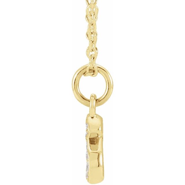 14K Yellow .04 CTW Natural Diamond Petite Initial S 16-18" Necklace