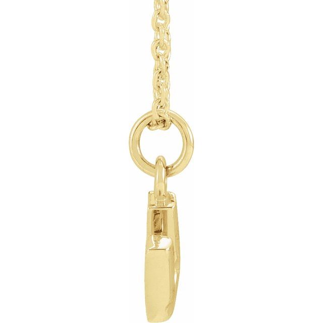 14K Yellow .04 CTW Natural Diamond Petite Initial U 16-18" Necklace
