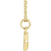 14K Yellow .03 CTW Natural Diamond Petite Initial V 16-18" Necklace