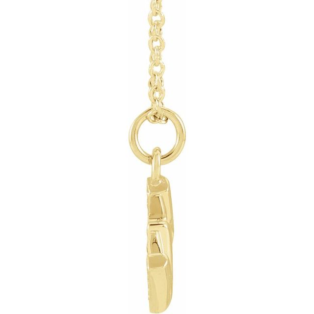 14K Yellow .06 CTW Natural Diamond Petite Initial W 16-18" Necklace