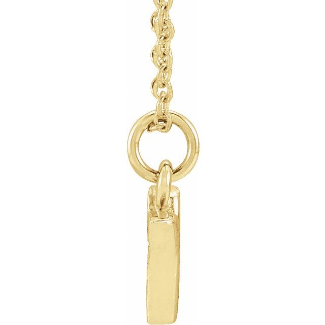 14K Yellow .03 CTW Natural Diamond Petite Initial Y 16-18" Necklace