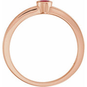 14K Rose Natural Ruby Family Stackable Ring