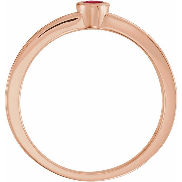 14K Rose Natural Ruby Family Stackable Ring