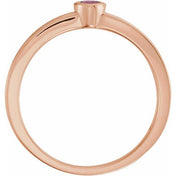 14K Rose Natural Pink Tourmaline Family Stackable Ring