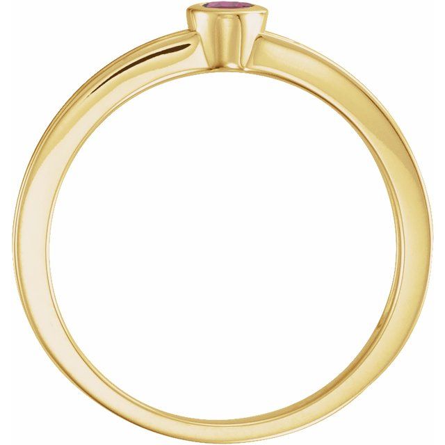 14K Yellow Natural Pink Tourmaline Family Stackable Ring